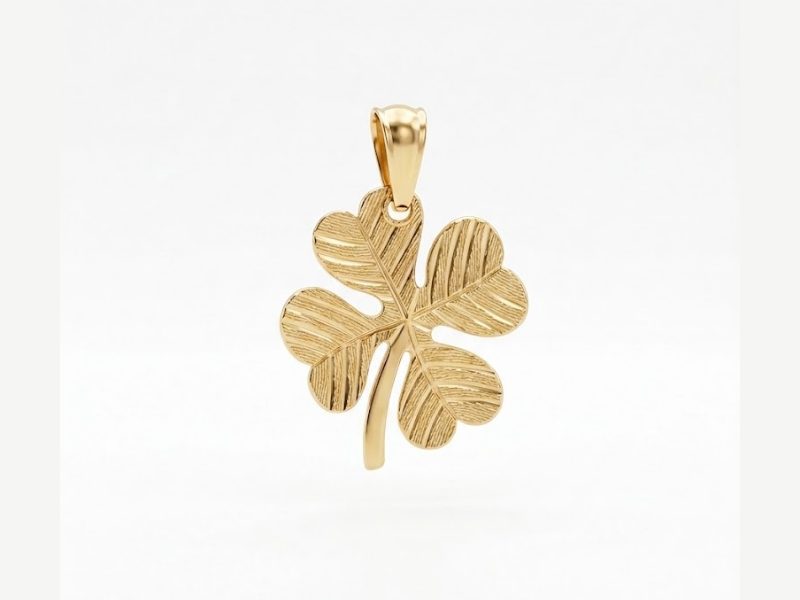 Colgante / Dije de Trébol – Oro Italiano 18k